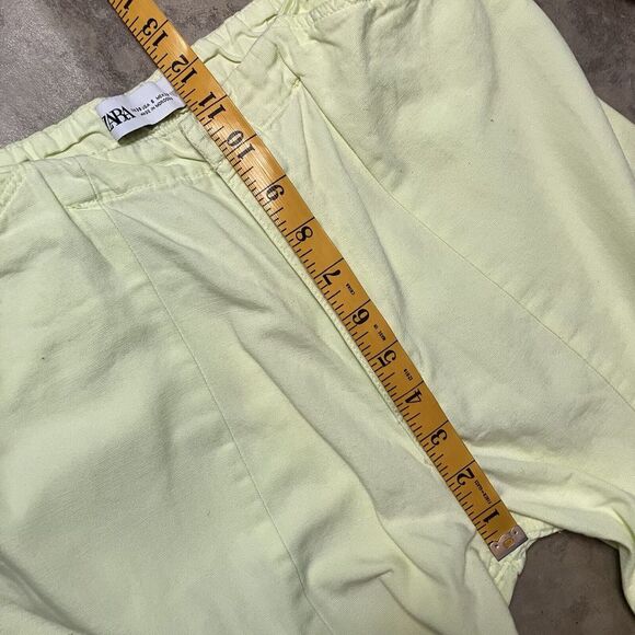 Zara Cargo Pants Womens‎ 6 Parachute Pockets Pull On Light Green Baggy - Picture 3 of 10